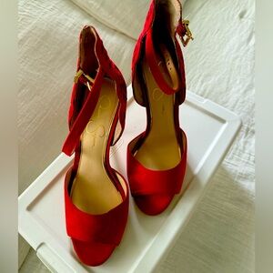 Red heels . Jessica Simpson